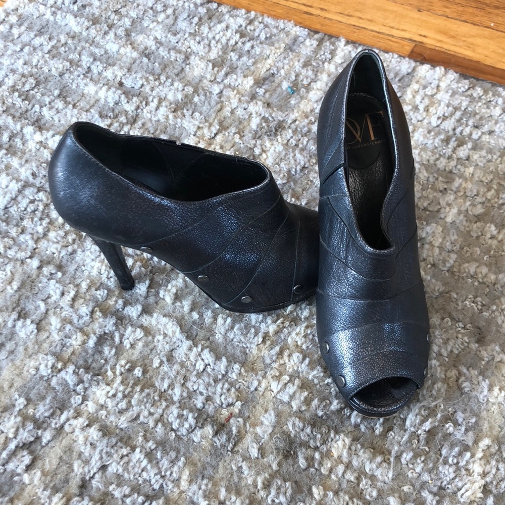 DVF Peeptoe Bootie Heels